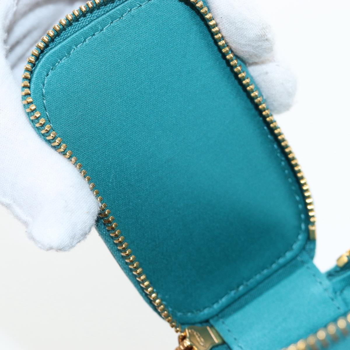 Miu Miu Matelasse Neck Pouch Leather Green Gold Auth 197292M