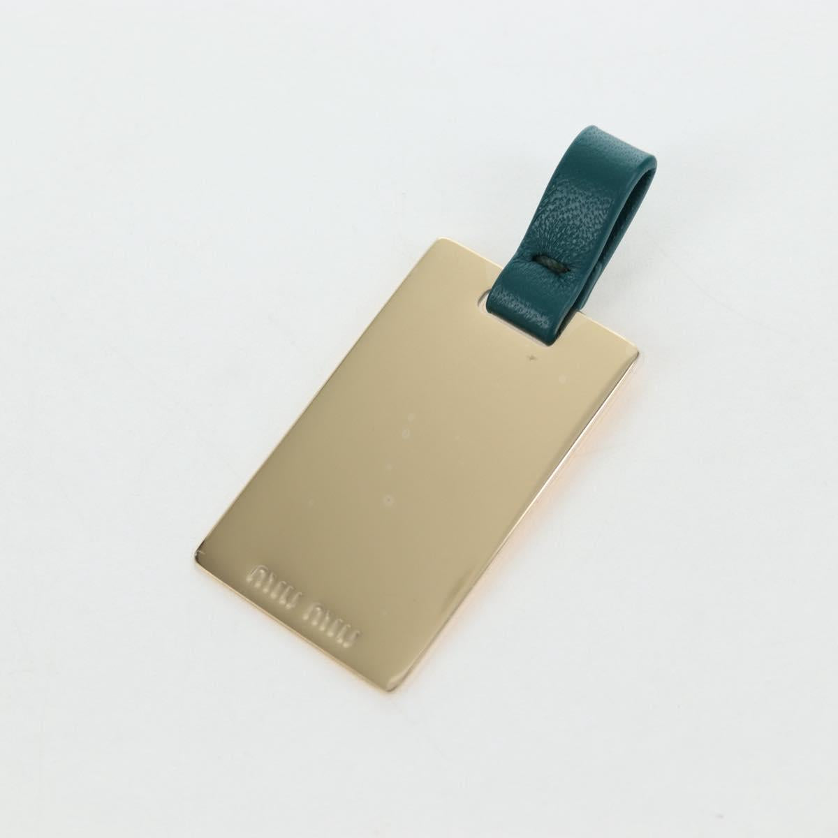 Miu Miu Matelasse Neck Pouch Leather Green Gold Auth 197292M