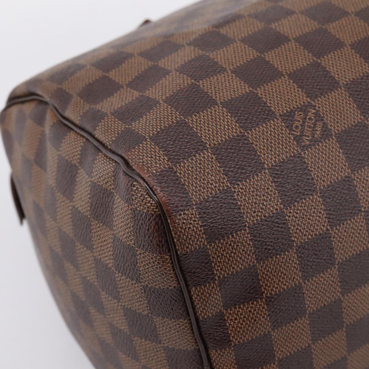 LOUIS VUITTON Damier Ebene Speedy 30 Hand Bag N41364 LV Auth 197300V