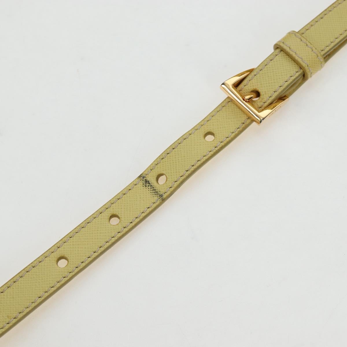 PRADA Hand Bag Canvas 2way Gold Yellow Auth 197302V