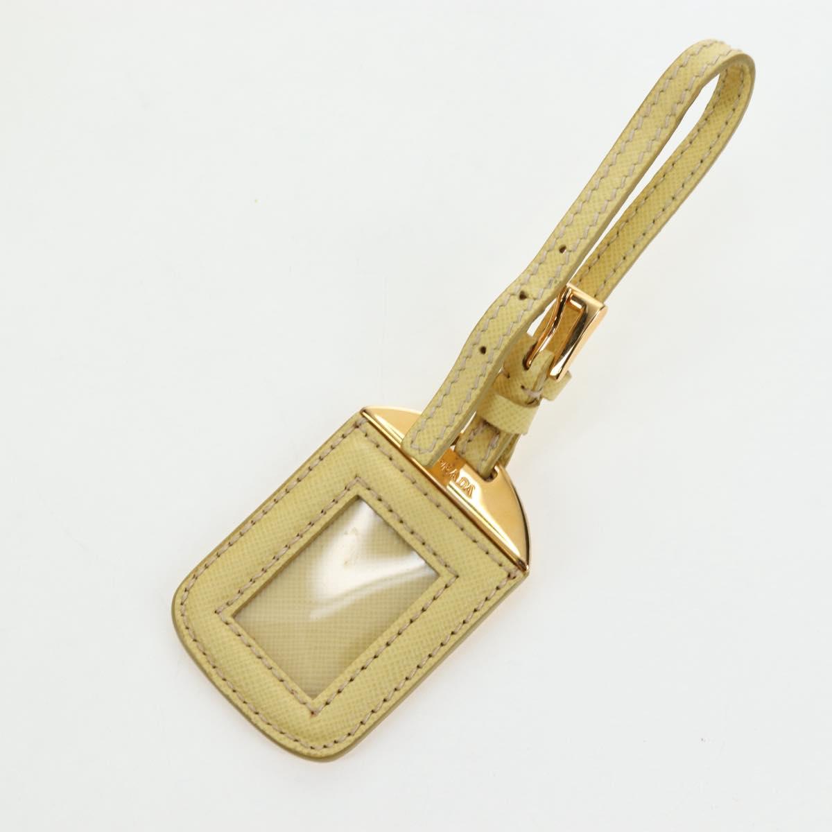 PRADA Hand Bag Canvas 2way Gold Yellow Auth 197302V