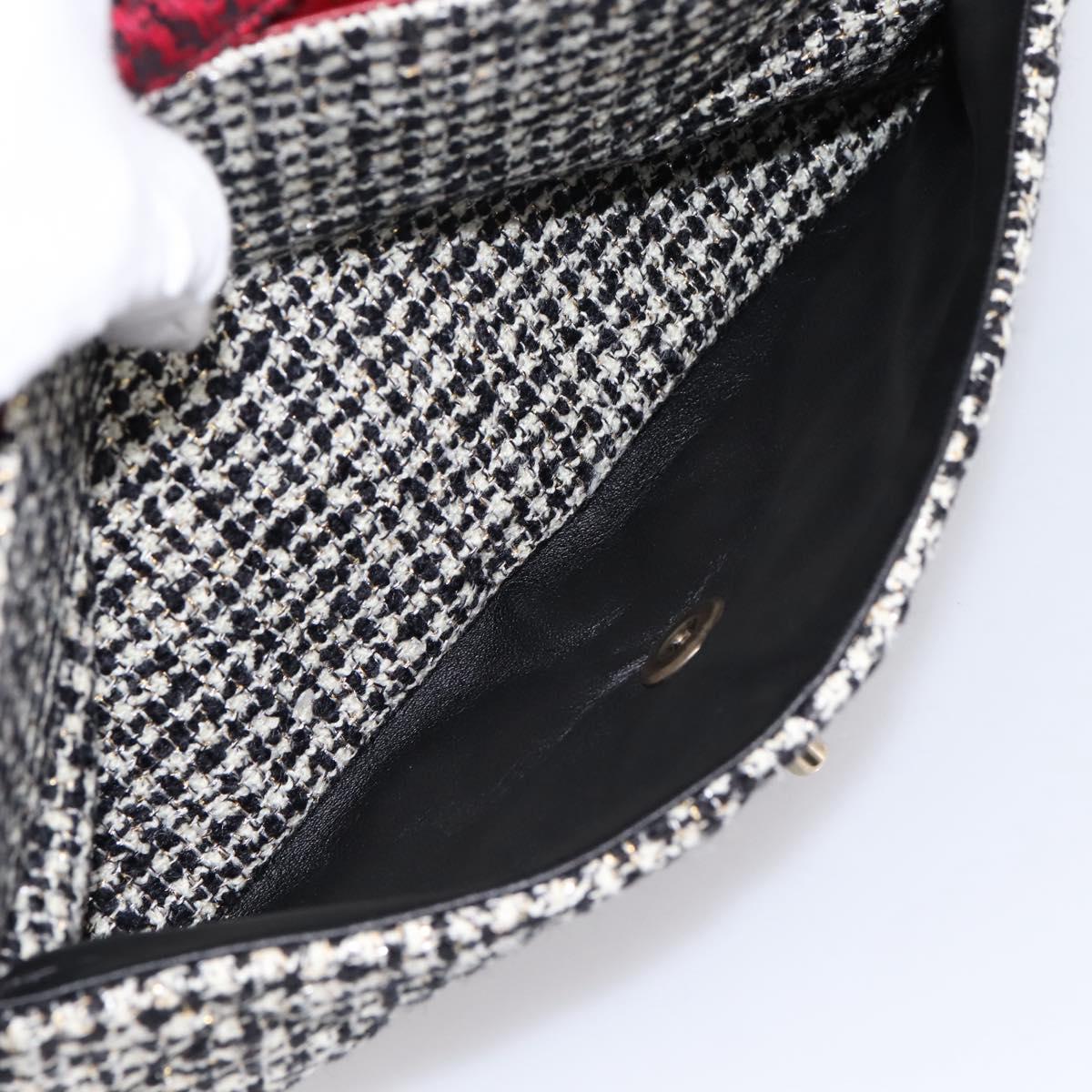 CHANEL Chain Shoulder Bag Tweed Red CC Auth 197303SAM