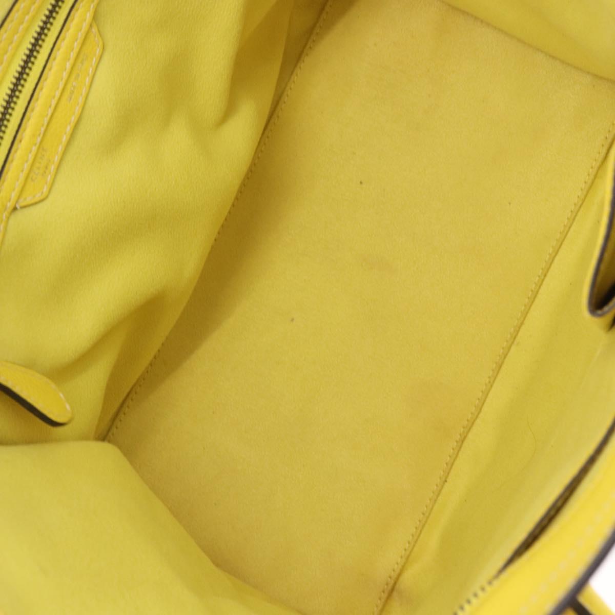 CELINE Luggage Mini Hand Bag Leather Yellow Auth 197304V