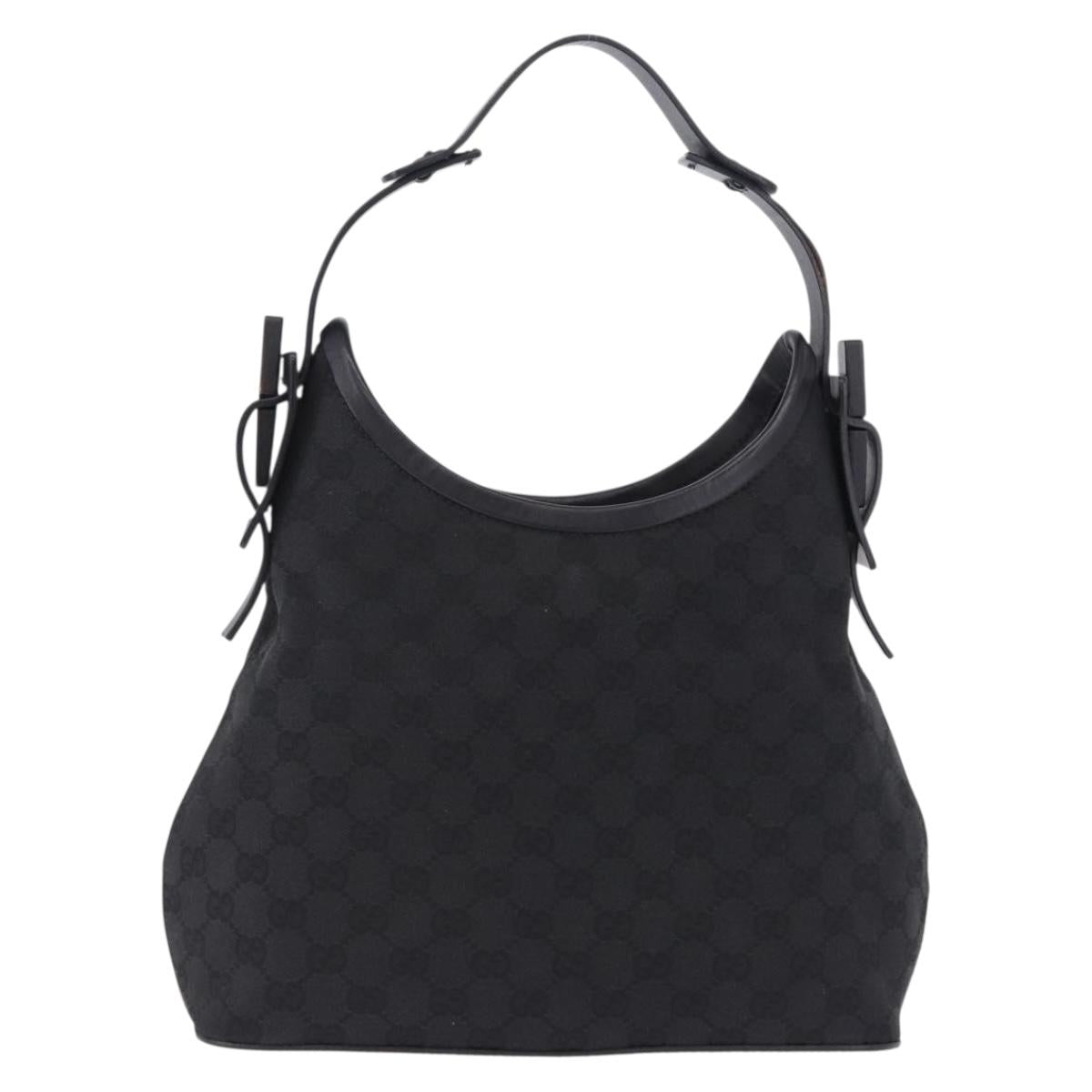 GUCCI GG Canvas Shoulder Bag Black 107752 Auth 197311V