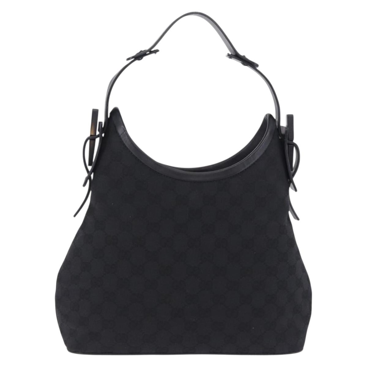 GUCCI GG Canvas Shoulder Bag Black 107752 Auth 197311V