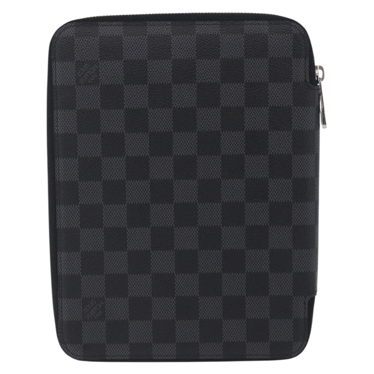 LOUIS VUITTON Damier Grafitte Document Case Portefeuille Braza LV Auth 197312M