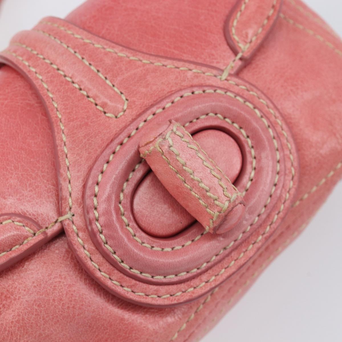PRADA Hand Bag Leather 2way Pink Silver Auth 197313V