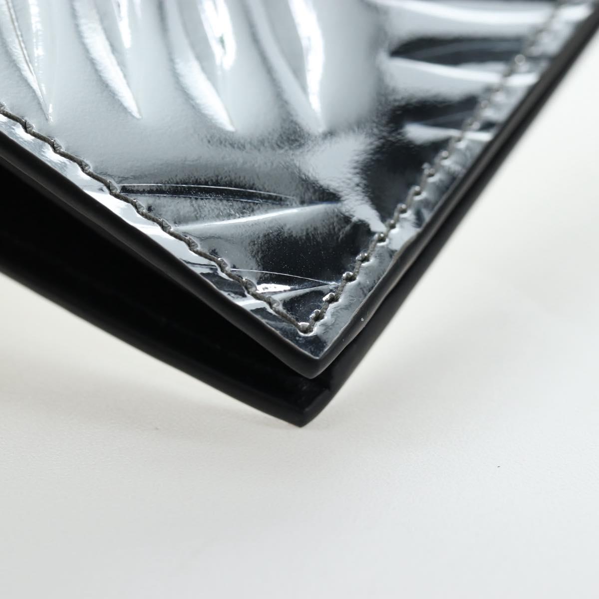 PRADA Bifold Wallet Brushed leather Silver Auth 197314M