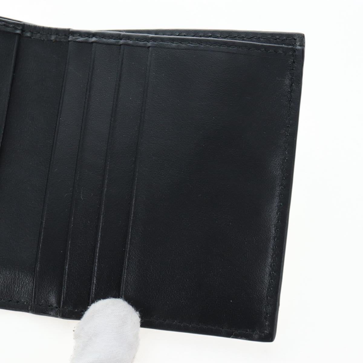 PRADA Bifold Wallet Brushed leather Silver Auth 197314M