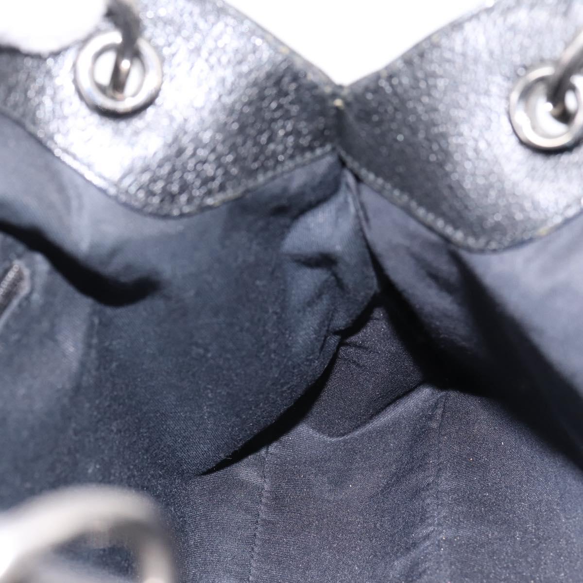 GUCCI GG Canvas Tote Bag Black Silver 121023 Auth 197315A