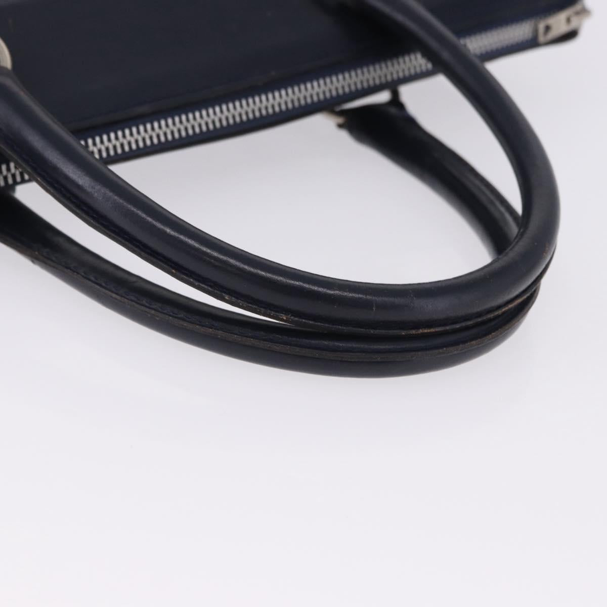 Christian Dior Trotter Canvas Hand Bag Navy Silver Auth 197316A