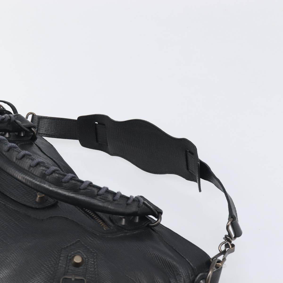 BALENCIAGA The First Hand Bag Leather 2way Black 103208 Auth 197324M