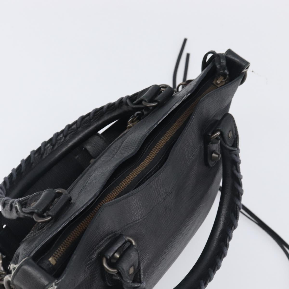 BALENCIAGA The First Hand Bag Leather 2way Black 103208 Auth 197324M
