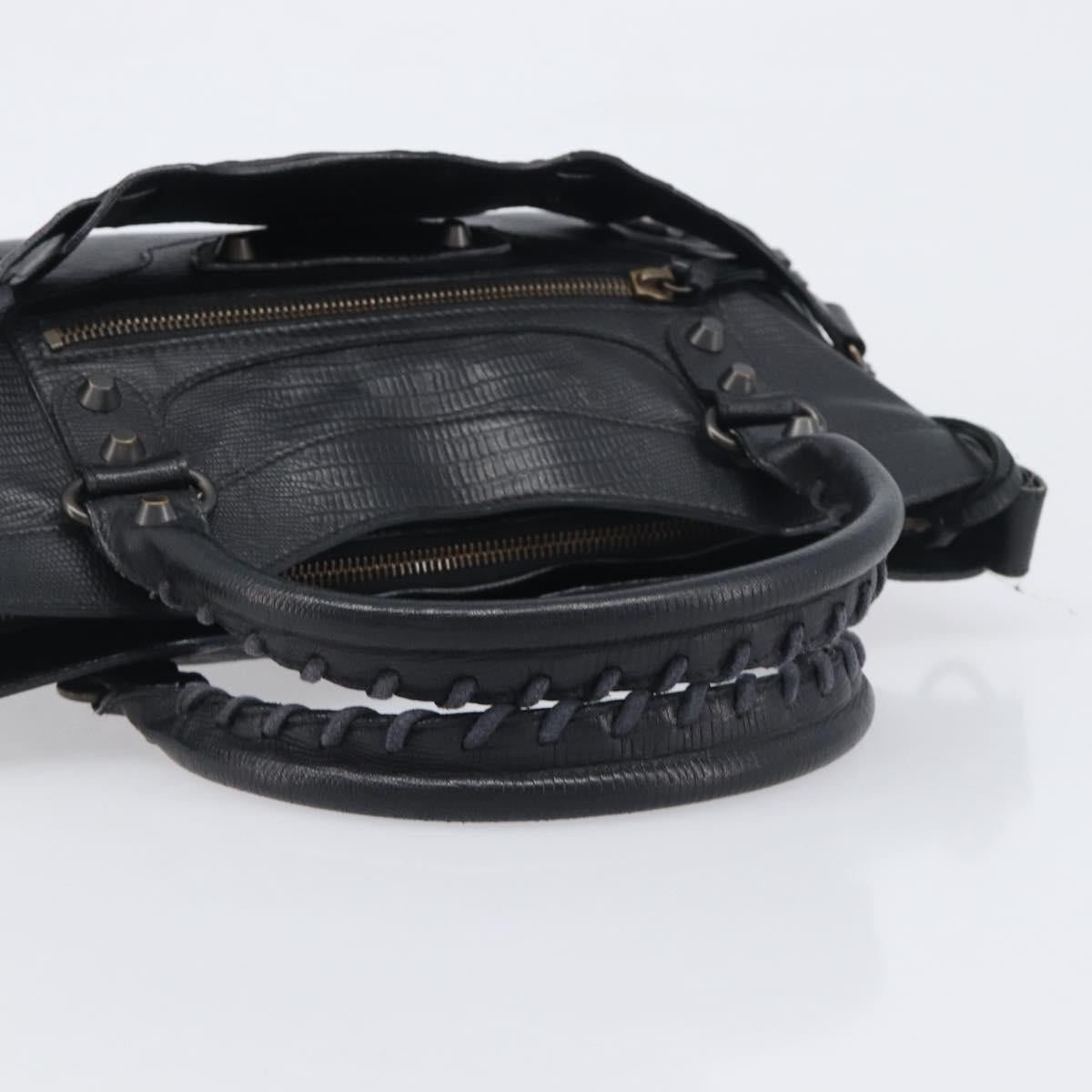 BALENCIAGA The First Hand Bag Leather 2way Black 103208 Auth 197324M