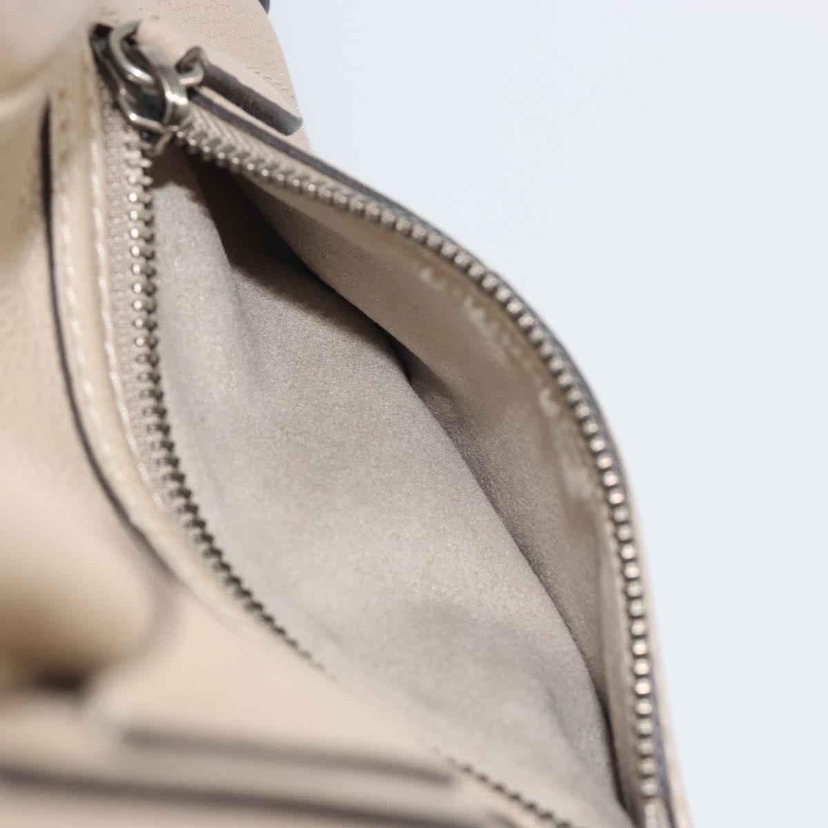 CELINE Luggage Medium Hand Bag Leather Beige Silver Auth 197325A