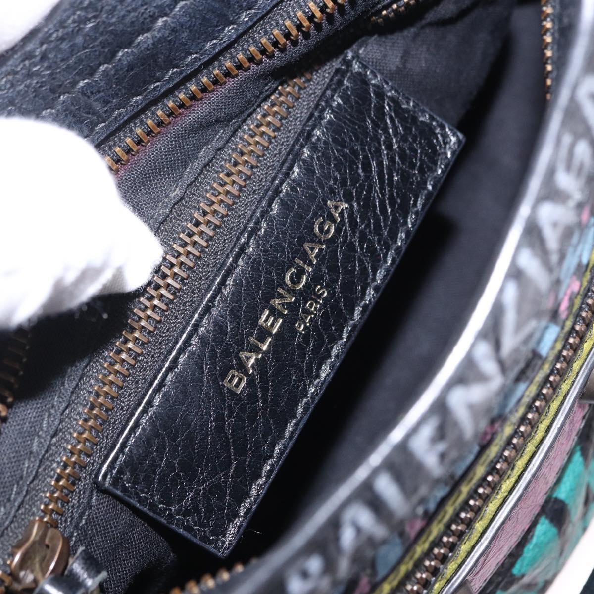 BALENCIAGA Classic Mini City Hand Bag Leather 2way Black 300295 Auth 197327M