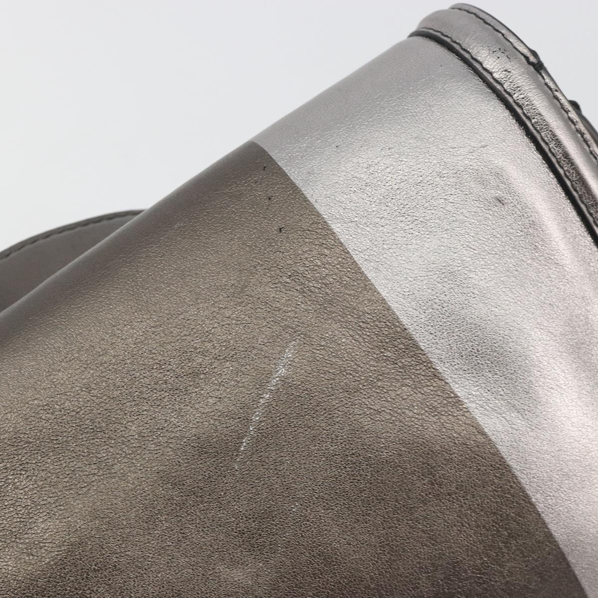 BOTTEGA VENETA Rialto Chain Shoulder Bag Leather Silver Auth 197328V