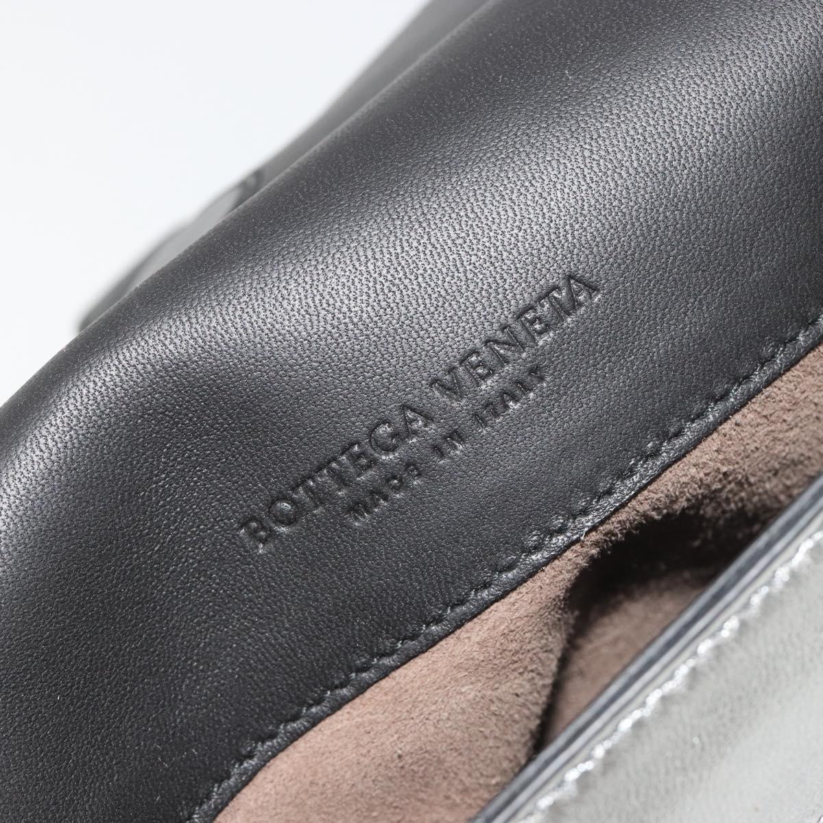 BOTTEGA VENETA Rialto Chain Shoulder Bag Leather Silver Auth 197328V