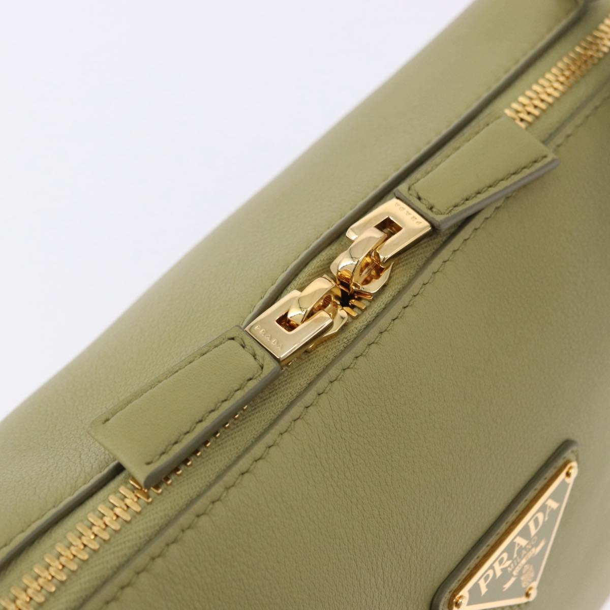 PRADA Darling Shoulder Bag Leather Green Gold Auth 197336SAM
