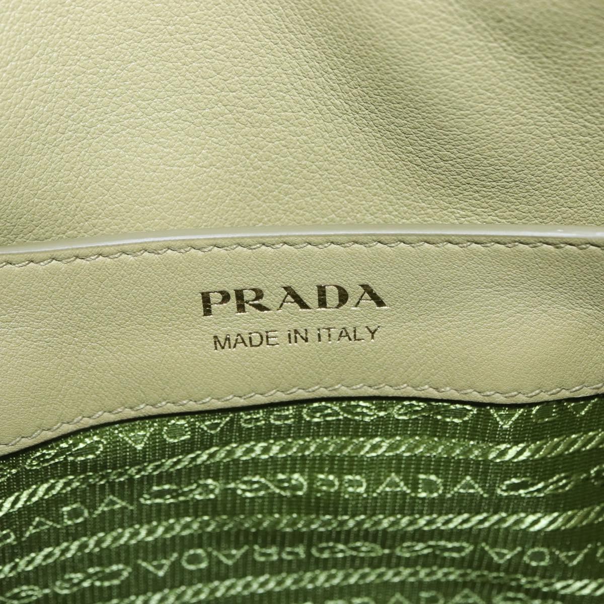 PRADA Darling Shoulder Bag Leather Green Gold Auth 197336SAM