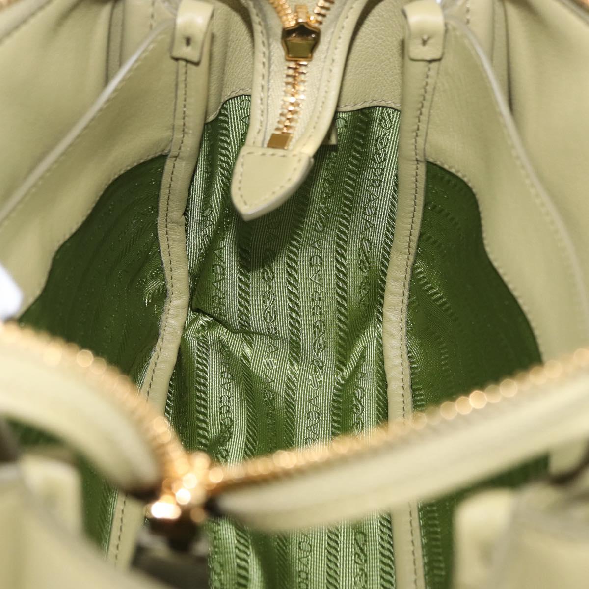 PRADA Darling Shoulder Bag Leather Green Gold Auth 197336SAM