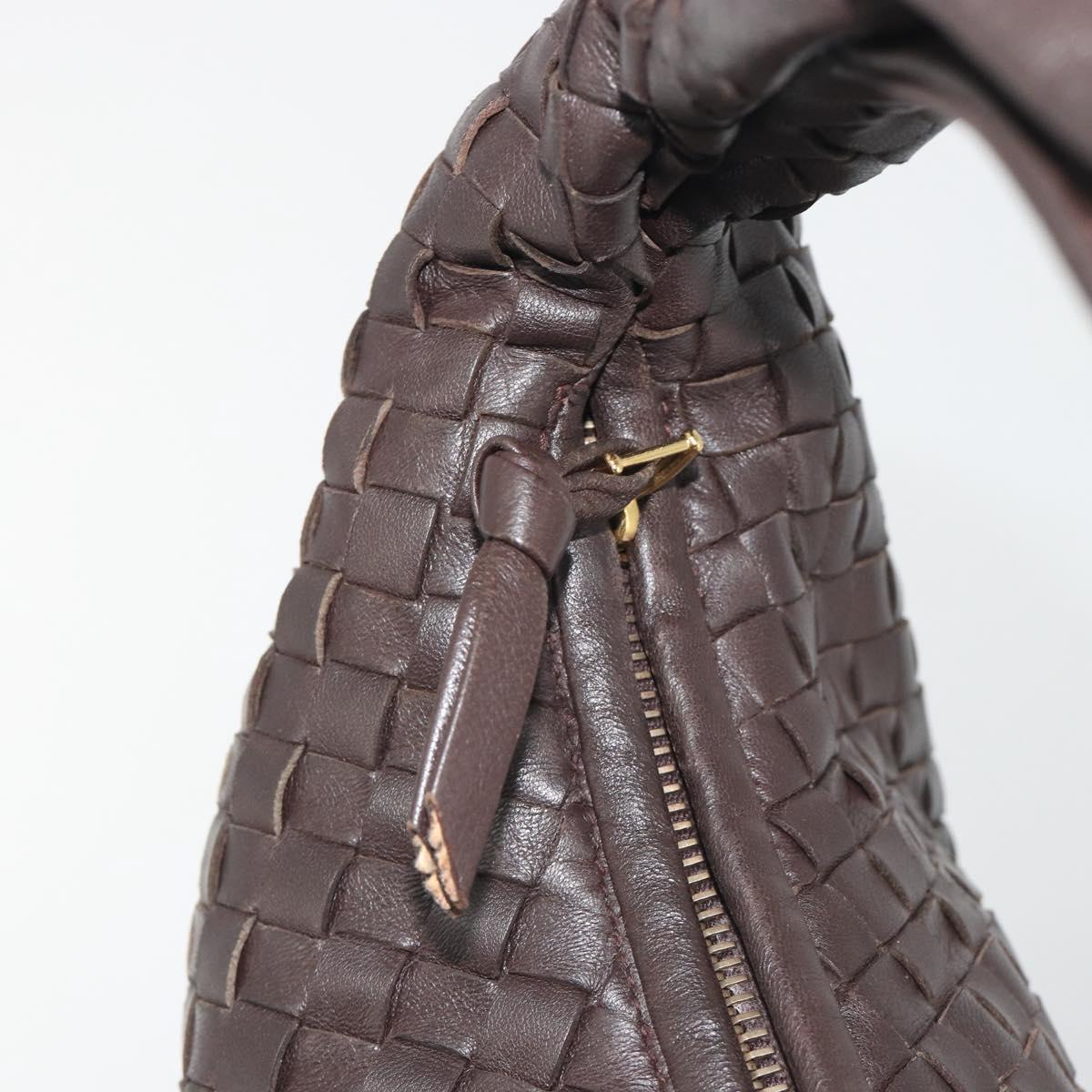 BOTTEGA VENETA INTRECCIATO Shoulder Bag Leather Brown 115653 Auth 197337V