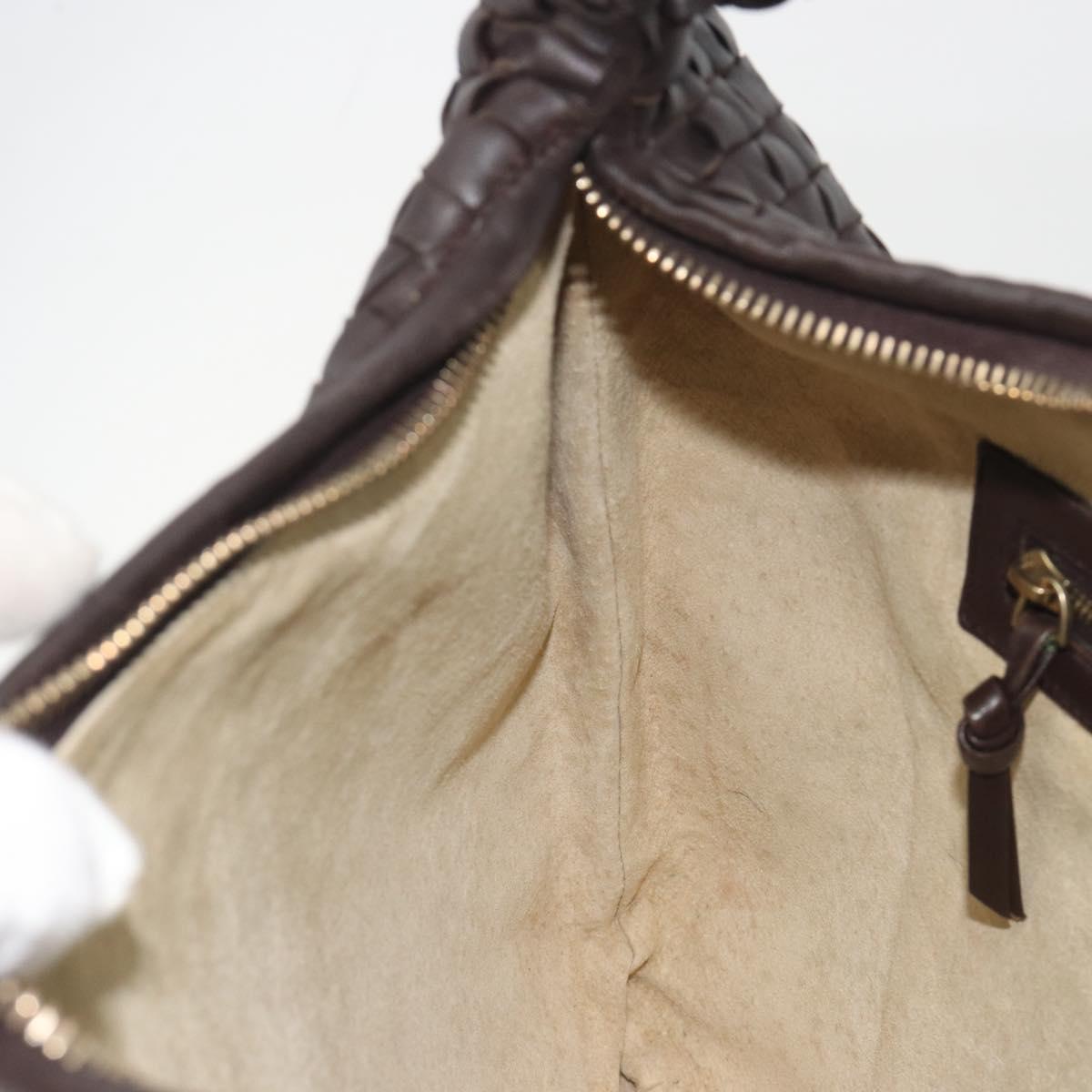 BOTTEGA VENETA INTRECCIATO Shoulder Bag Leather Brown 115653 Auth 197337V