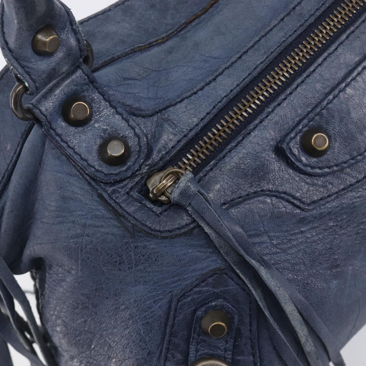 BALENCIAGA The First Hand Bag Leather 2way Blue 103208 Auth 197341V