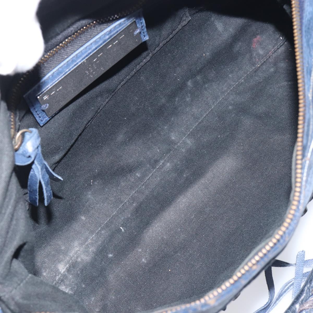 BALENCIAGA The First Hand Bag Leather 2way Blue 103208 Auth 197341V