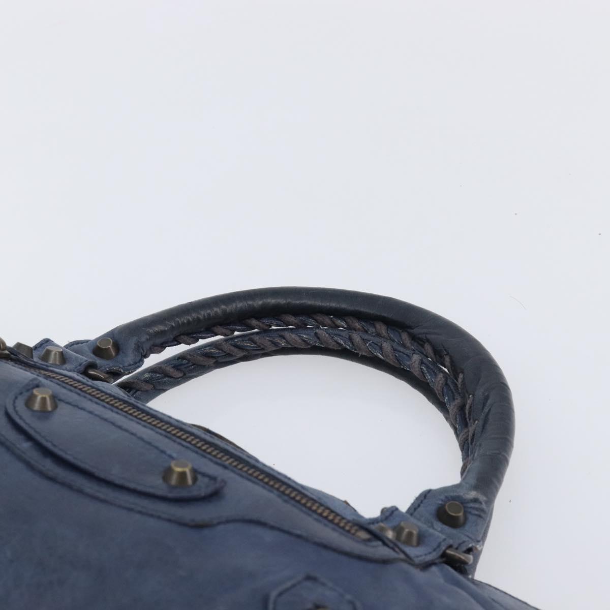 BALENCIAGA The First Hand Bag Leather 2way Blue 103208 Auth 197341V
