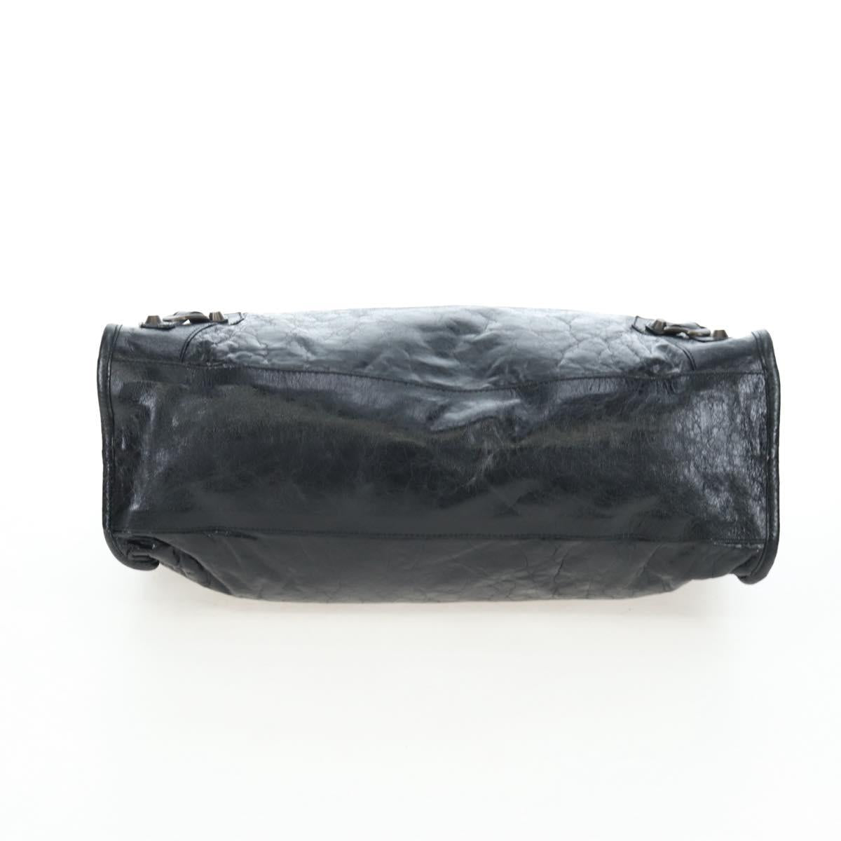 BALENCIAGA The City Hand Bag Leather 2way Black 115748 Auth 197343SAM