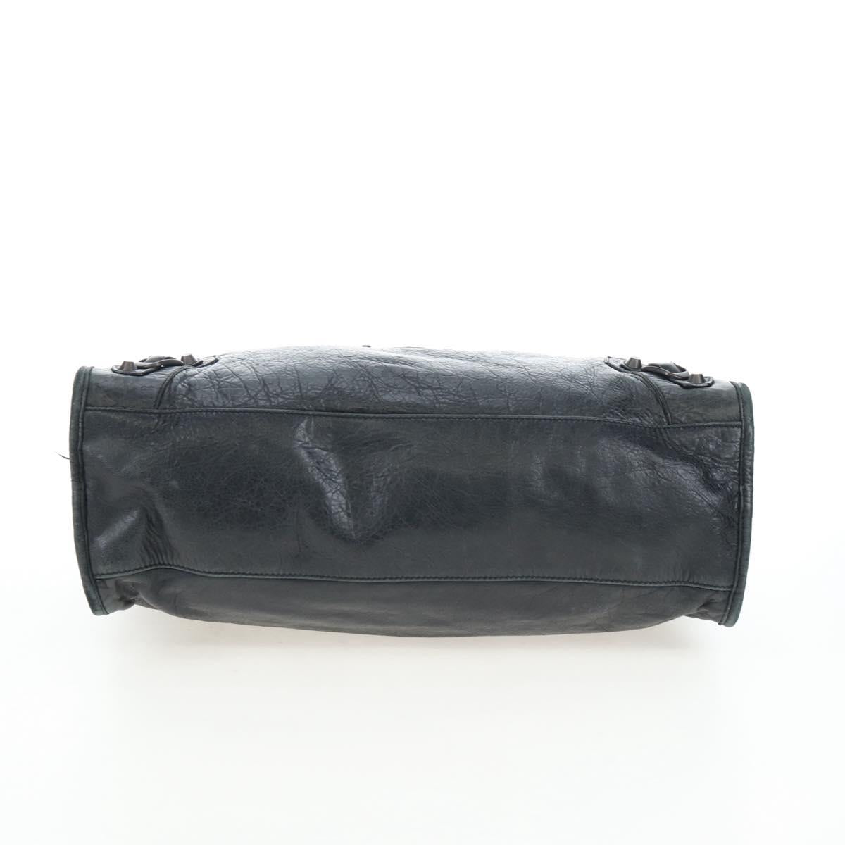BALENCIAGA The City Hand Bag Leather 2way Black 115748 Auth 197344M