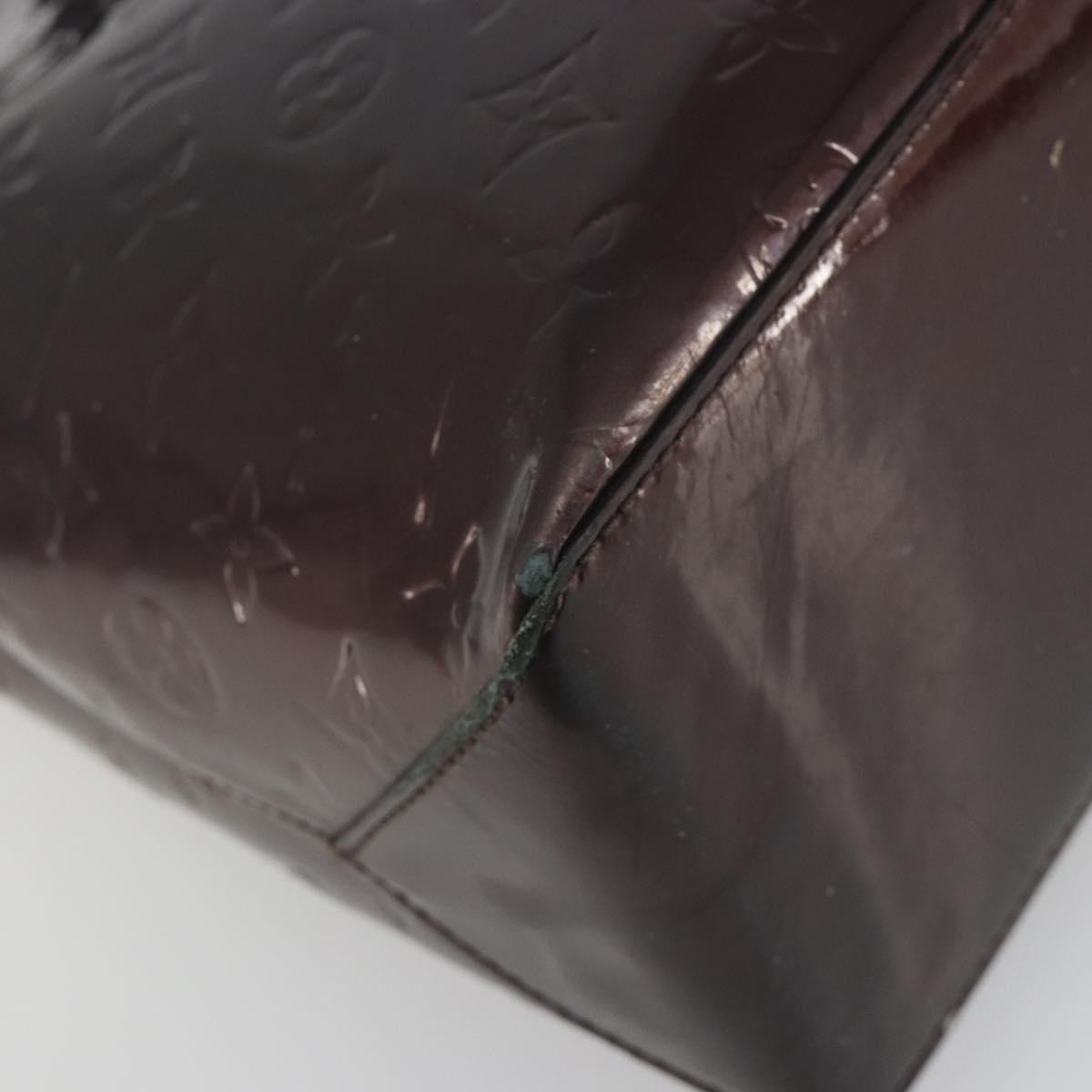 LOUIS VUITTON Monogram Vernis Wilshire MM Hand Bag Amarante M91645 Auth 197444