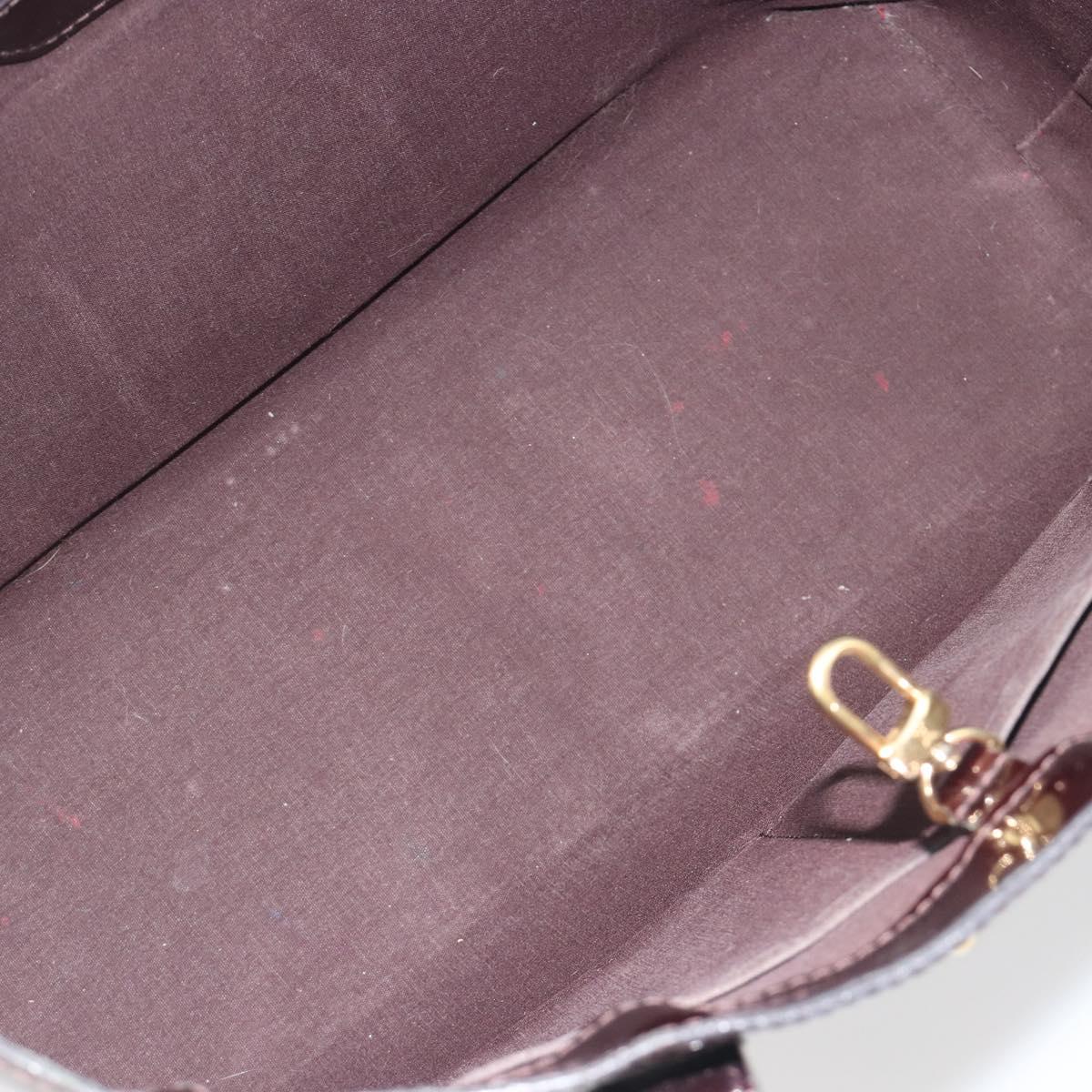 LOUIS VUITTON Monogram Vernis Wilshire MM Hand Bag Amarante M91645 Auth 197444