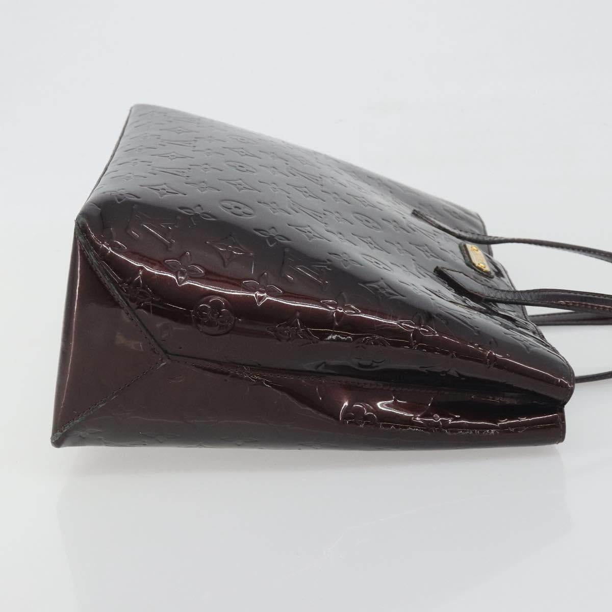 LOUIS VUITTON Monogram Vernis Wilshire MM Hand Bag Amarante M91645 Auth 197444