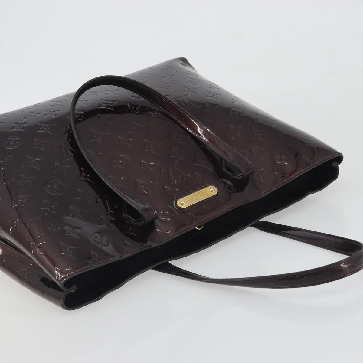 LOUIS VUITTON Monogram Vernis Wilshire MM Hand Bag Amarante M91645 Auth 197444