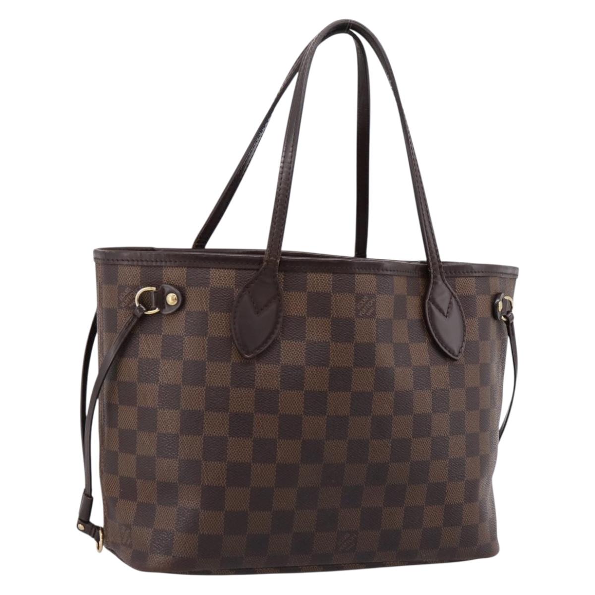 LOUIS VUITTON Damier Ebene Neverfull PM Tote Bag N51109 LV Auth 197447