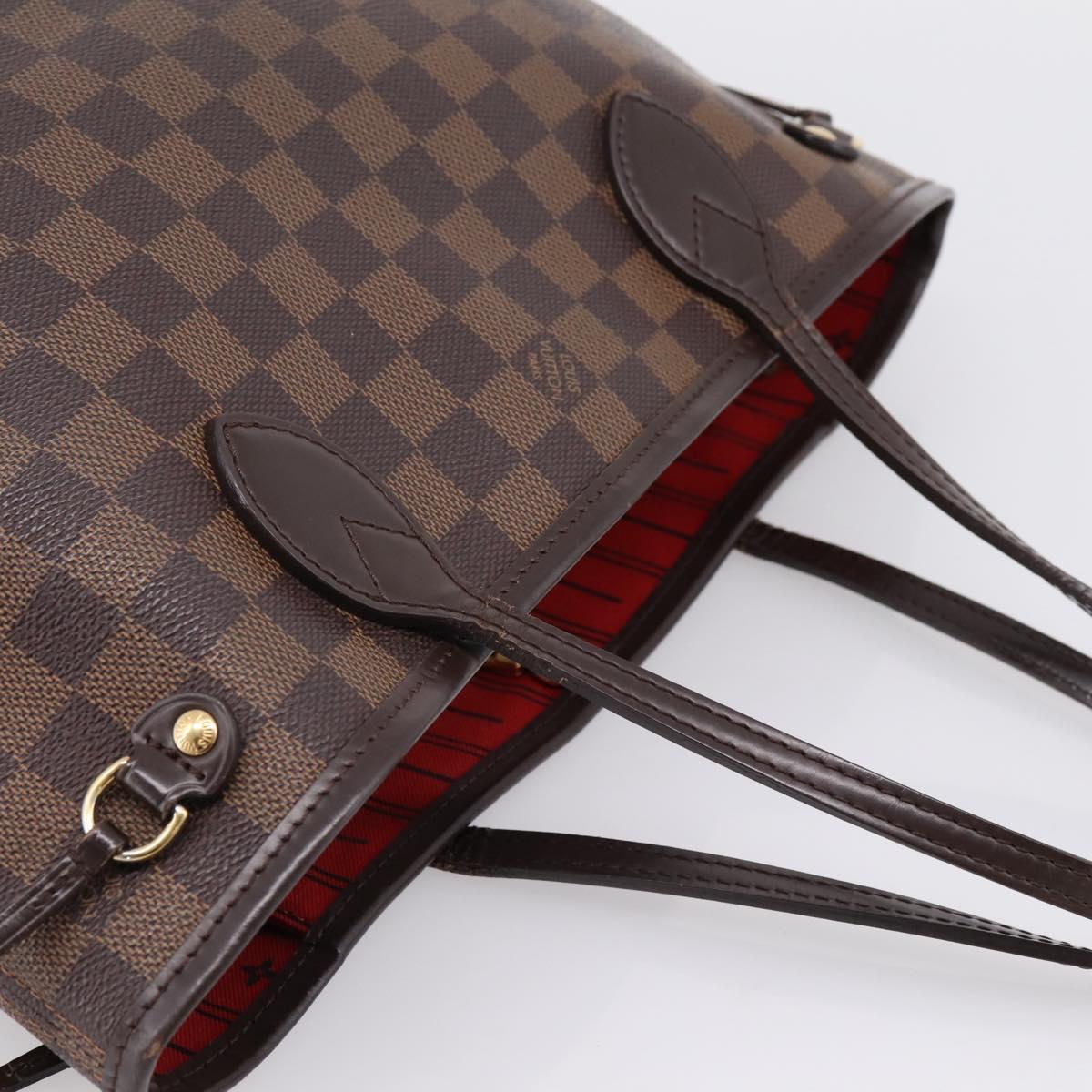 LOUIS VUITTON Damier Ebene Neverfull PM Tote Bag N51109 LV Auth 197447