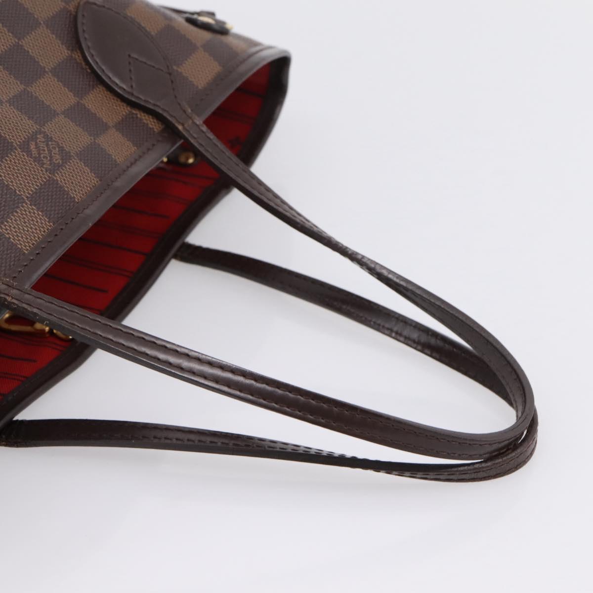 LOUIS VUITTON Damier Ebene Neverfull PM Tote Bag N51109 LV Auth 197447