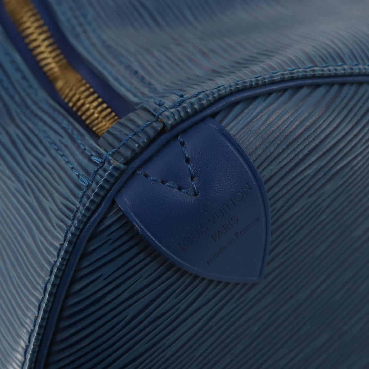 LOUIS VUITTON Epi Keepall 50 Boston Bag Blue M42965 LV Auth 197451A