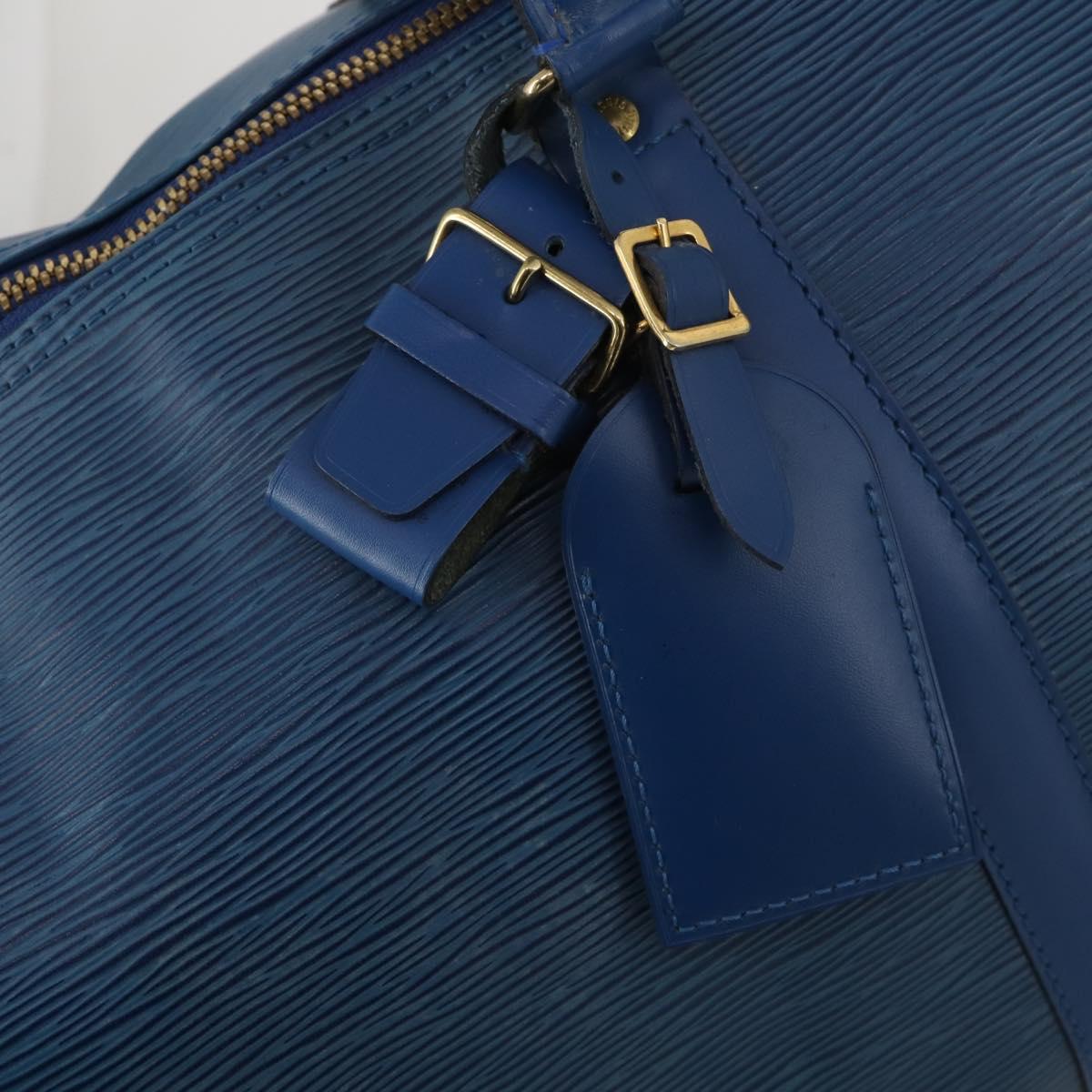 LOUIS VUITTON Epi Keepall 50 Boston Bag Blue M42965 LV Auth 197451A