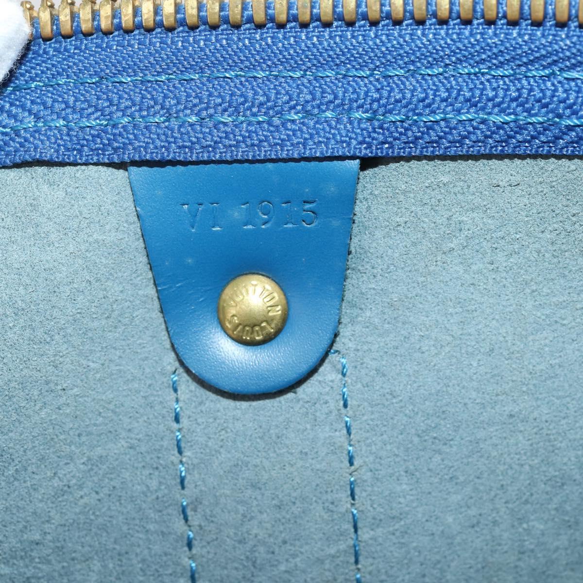 LOUIS VUITTON Epi Keepall 50 Boston Bag Blue M42965 LV Auth 197451A