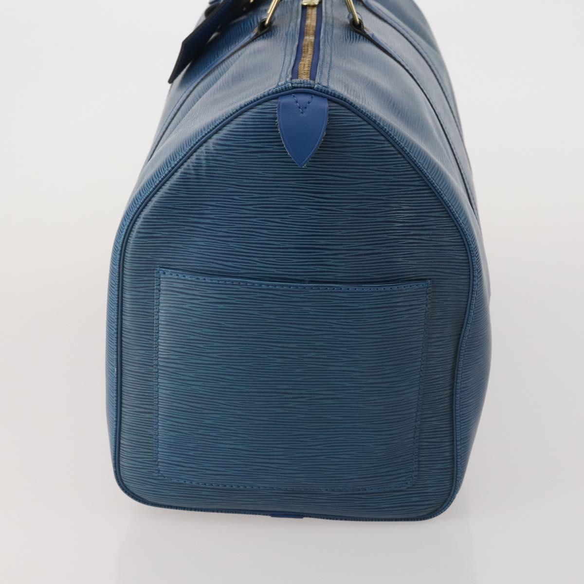 LOUIS VUITTON Epi Keepall 50 Boston Bag Blue M42965 LV Auth 197451A