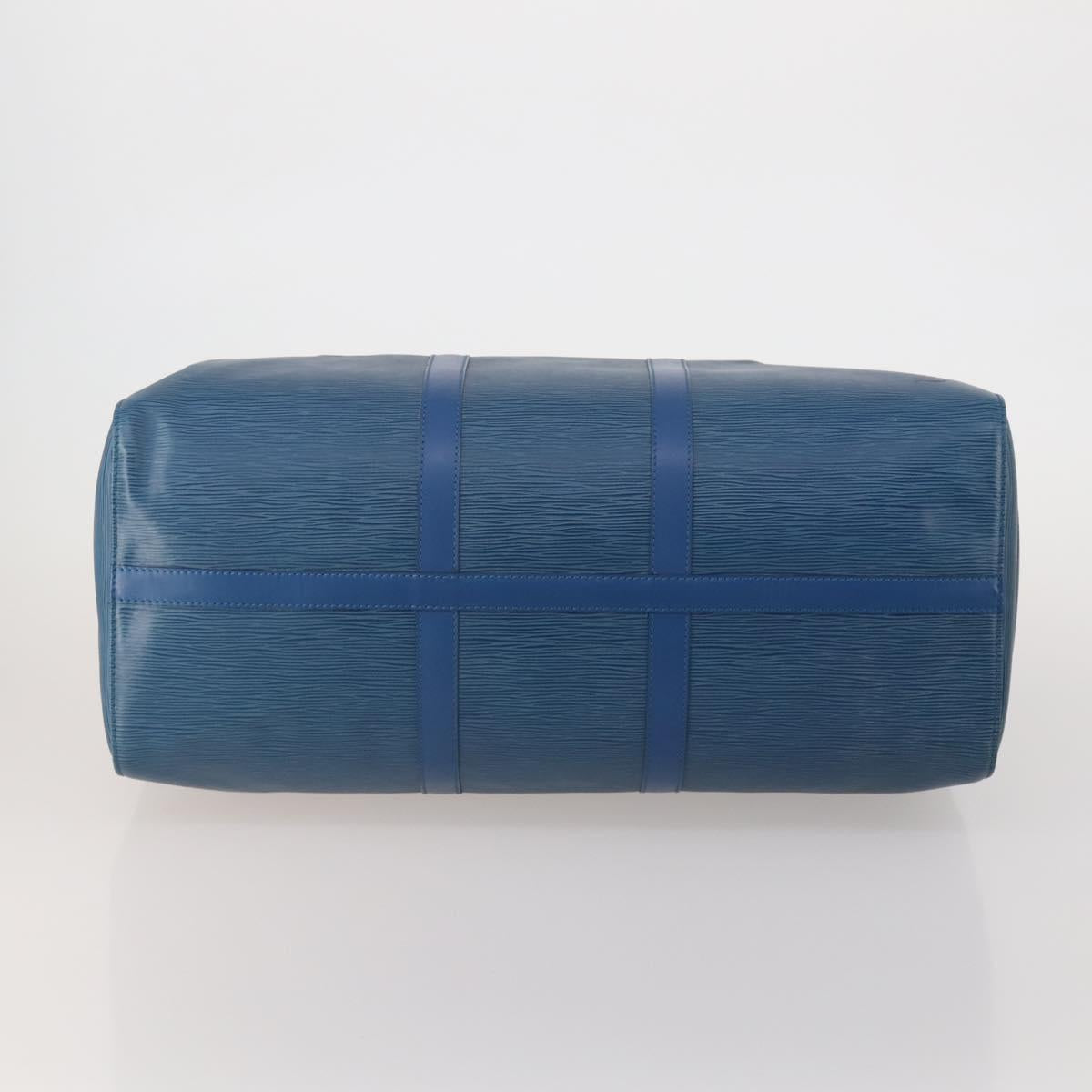 LOUIS VUITTON Epi Keepall 50 Boston Bag Blue M42965 LV Auth 197451A