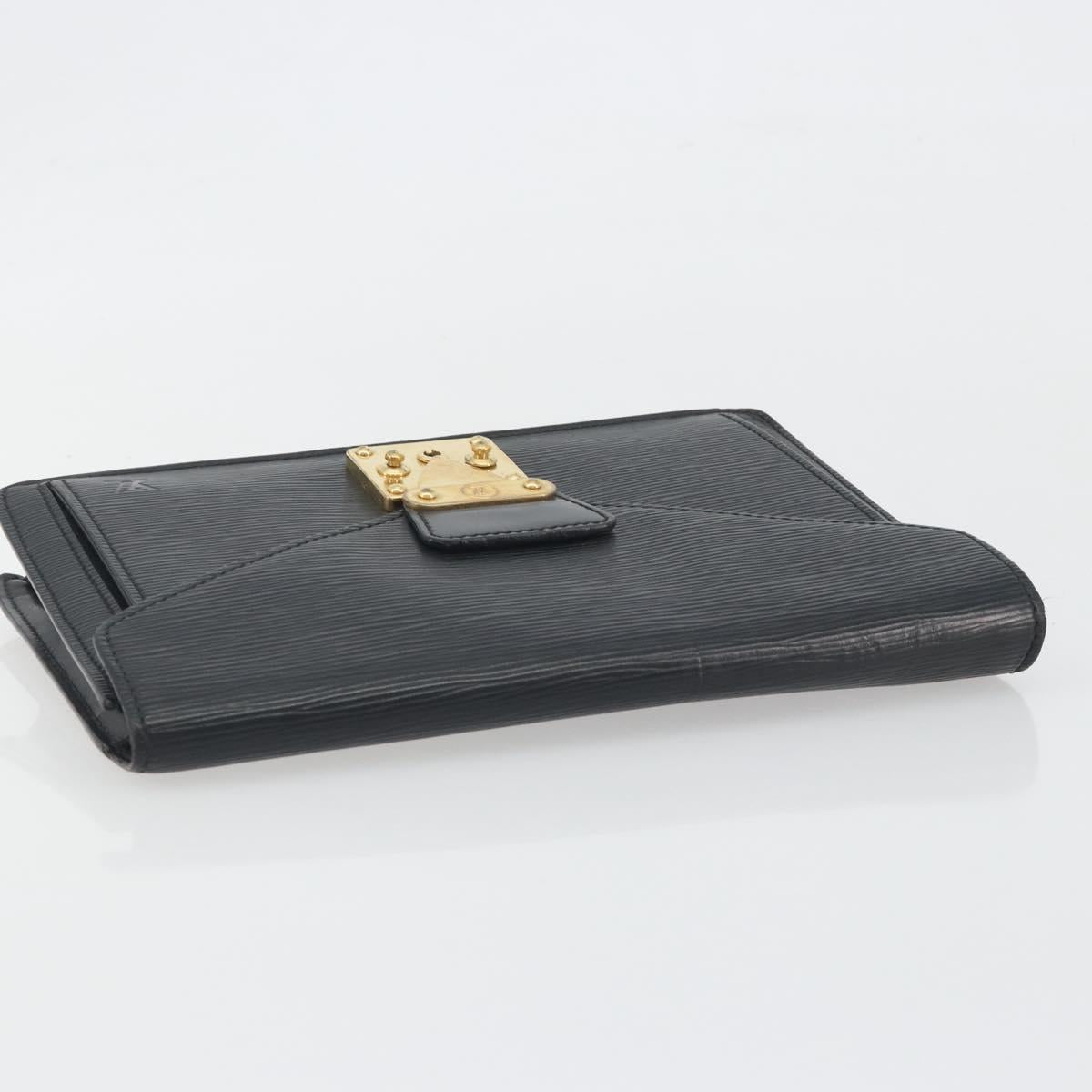 LOUIS VUITTON Epi Serie Dragonne Clutch Bag Black Noir M52612 LV Auth 197453