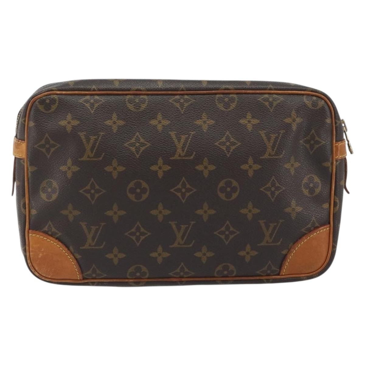 LOUIS VUITTON Monogram Compiegne 28 Clutch Bag M51845 LV Auth 197454