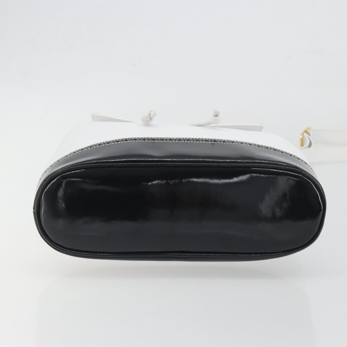 Salvatore Ferragamo Backpack Leather White Gold Auth 197455