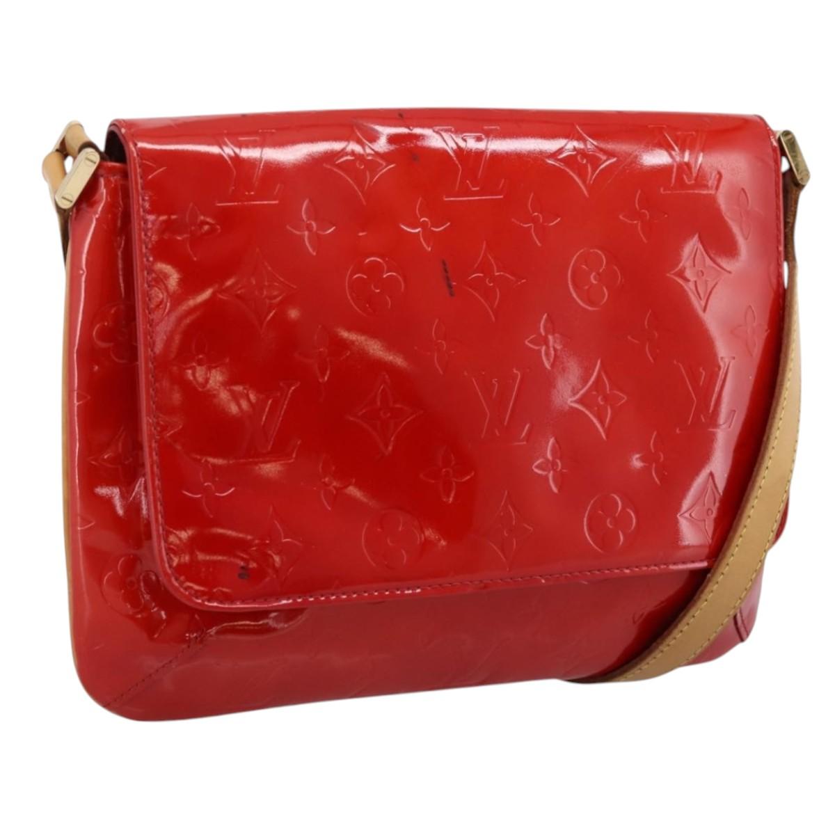 LOUIS VUITTON Monogram Vernis Thompson Street Bag Red Rouge M91094 Auth 197460