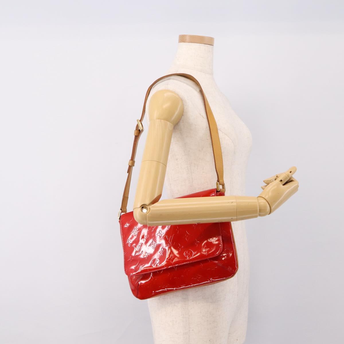 LOUIS VUITTON Monogram Vernis Thompson Street Bag Red Rouge M91094 Auth 197460