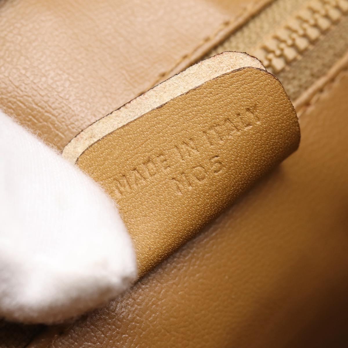 CELINE Macadam Canvas Hand Bag PVC Beige Gold Auth 197461